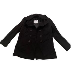 DSCP Quarterdeck Collection Wool Pea Coat Black Overcoat Blazer Black Wo…